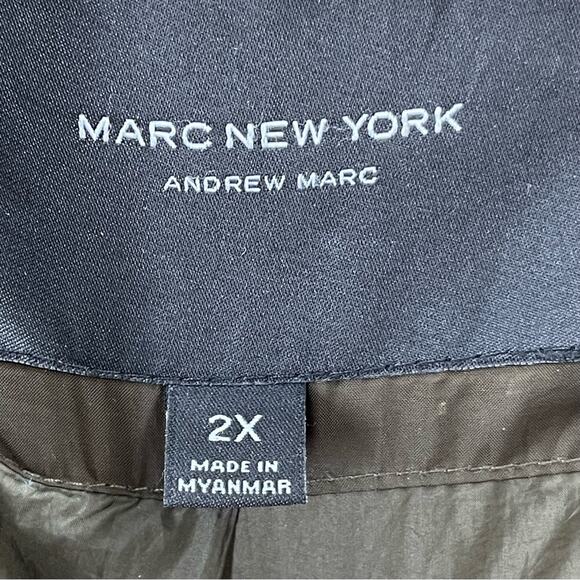 Marc New York Down Feather Quilted Puffer Long Line Jacket Army Green Size 2X - Picture 12 of 12